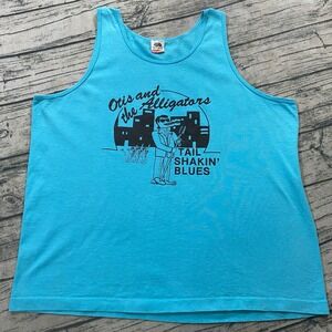 Otis and the Alligators Tank Top Vtg‎ XL 90s Blues Music Single Stitch Graphic